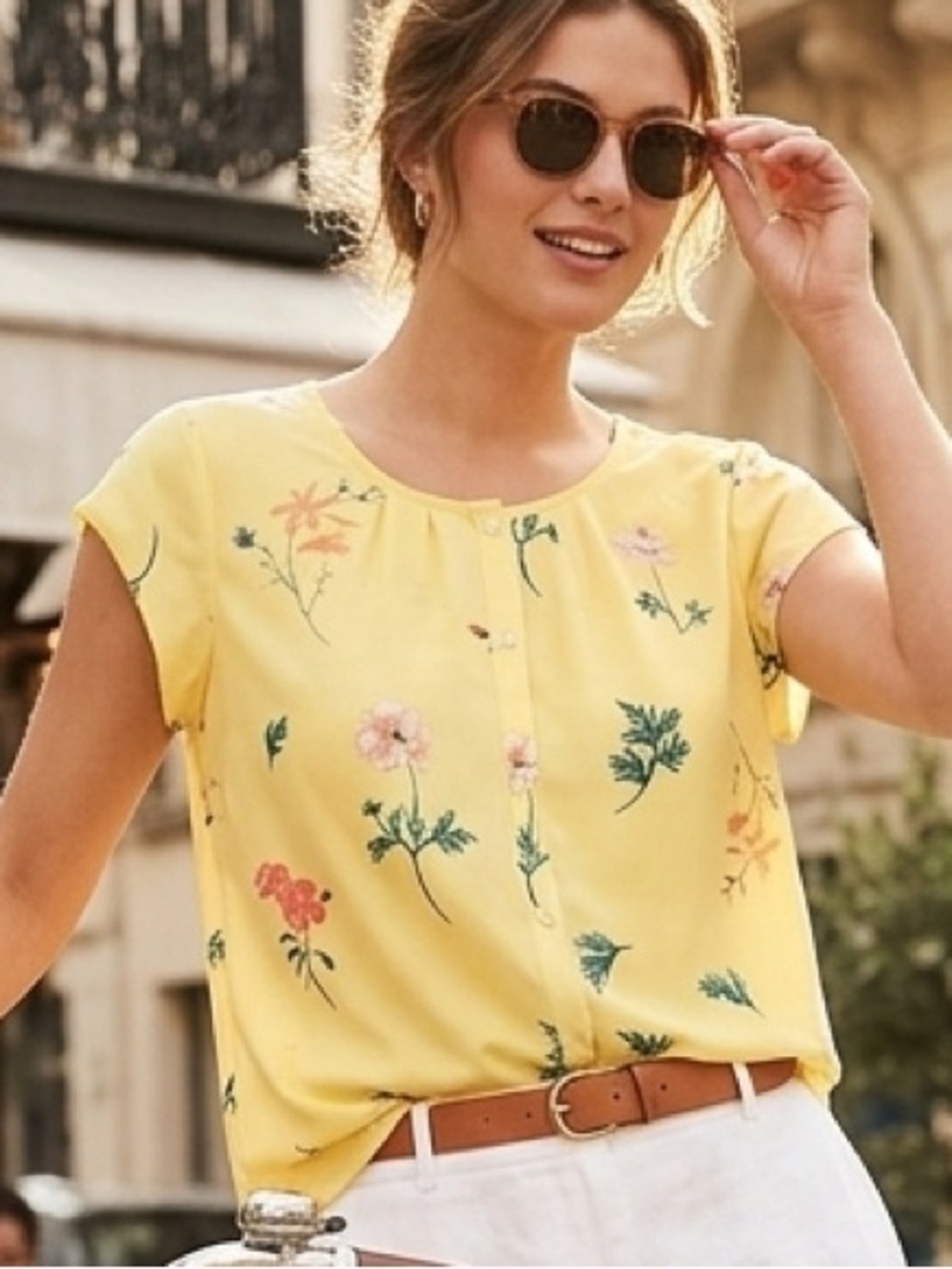 Sweet Rain Floral Print Blouse Lightweight Summer Top